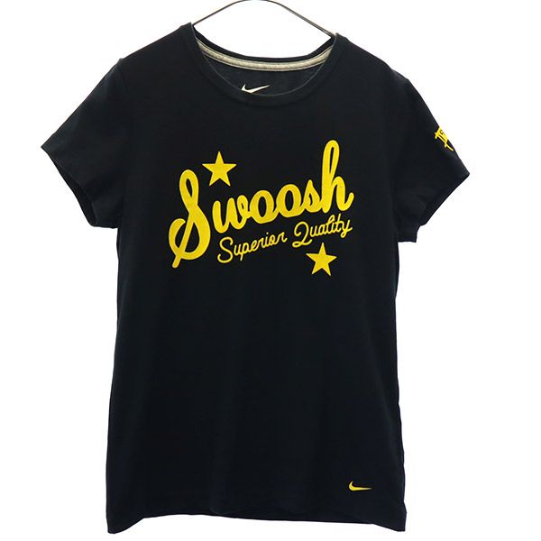 ナイキ ワッペン 半袖 Tシャツ L ブラック NIKE レディース