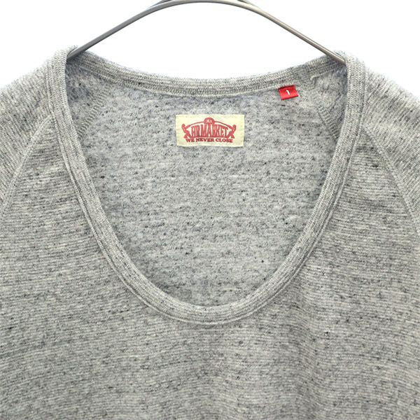 ハリウッドランチマーケット 日本製 半袖 Tシャツ S グレー HOLLYWOOD RANCH MARKET レディース