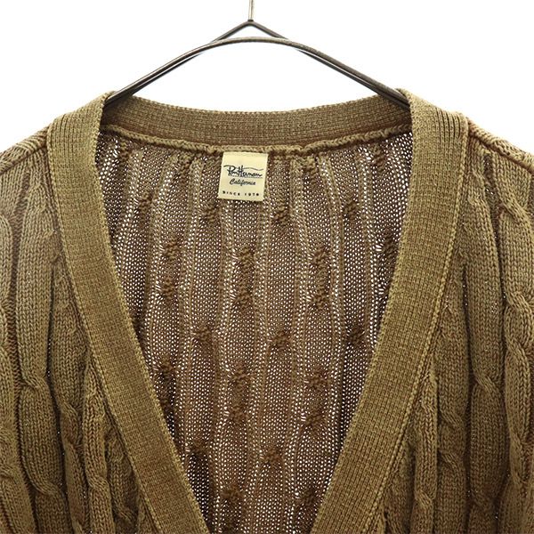 Ron Herman ロンハーマン コンチョボタン 長袖 コットンニット カーディガン XS ブラウン レディース