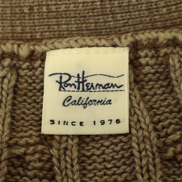 Ron Herman ロンハーマン コンチョボタン 長袖 コットンニット カーディガン XS ブラウン レディース