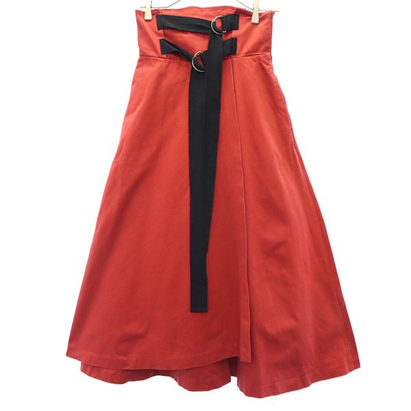 AMERI UNDRESSED アメリ ロング丈 フレアスカート M レッド レディース