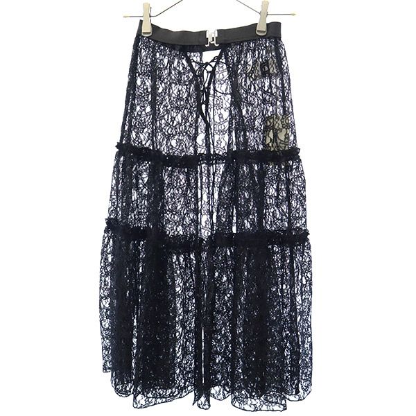 未使用 SNIDEL スナイデル ティアードレース ドッキング ショートパンツ F ブラック SWFP192114 レディース