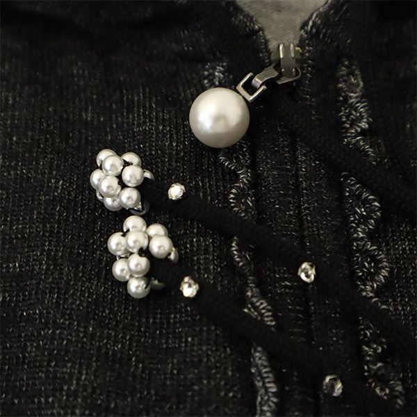 Rene ルネ 長袖 ニット ジップパーカー 36 グレー カーディガン ジャケット レディース