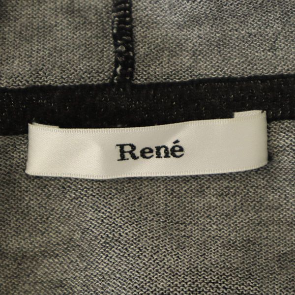 Rene ルネ 長袖 ニット ジップパーカー 36 グレー カーディガン ジャケット レディース