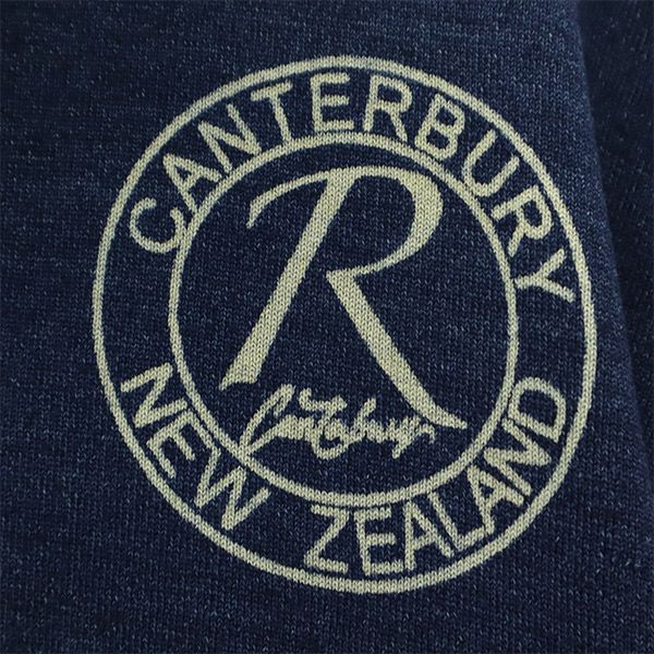 CANTERBURY OF NEW ZEALAND カンタベリー ロゴワッペン 長袖 ラガーシャツ M ネイビー ポロシャツ メンズ