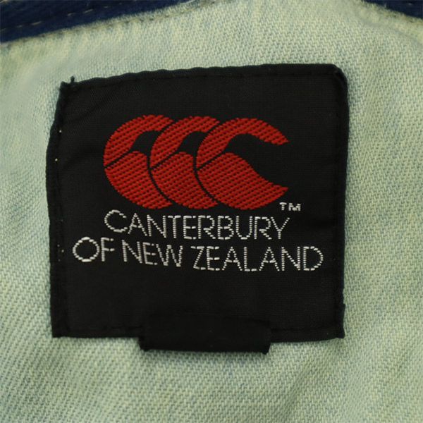 CANTERBURY OF NEW ZEALAND カンタベリー ロゴワッペン 長袖 ラガーシャツ M ネイビー ポロシャツ メンズ