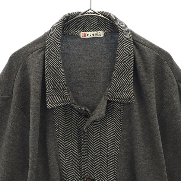 H2H エイチツーエイチ スウェット ジャケット 2XL グレー ヘリンボーン ビッグサイズ メンズ