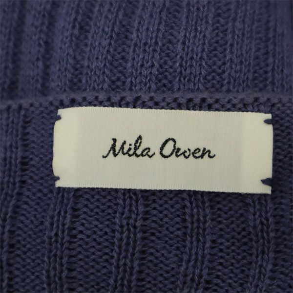 Mila Owen ミラオーウェン 長袖 キャミ付 リブ カーディガン 0 ブルー アンサンブル レディース