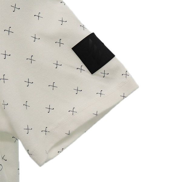 アディダス 総柄 ゴルフ 半袖 ポロシャツ L ホワイト adidas レディース