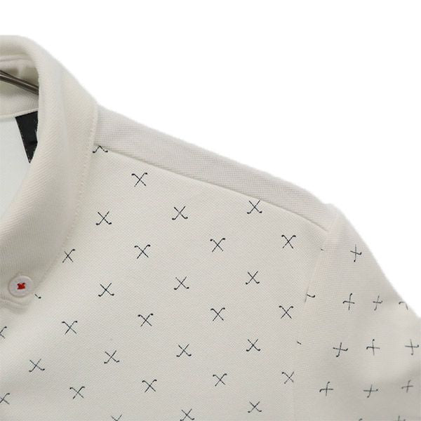 アディダス 総柄 ゴルフ 半袖 ポロシャツ L ホワイト adidas レディース