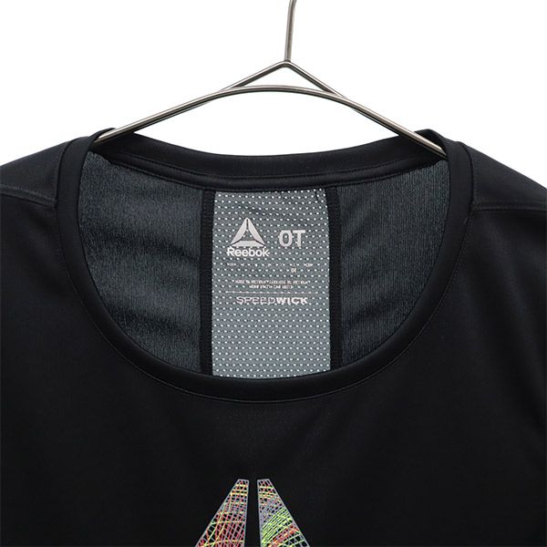 リーボック プリント ランニング 半袖 Tシャツ OT ブラック Reebok スポーツ レディース