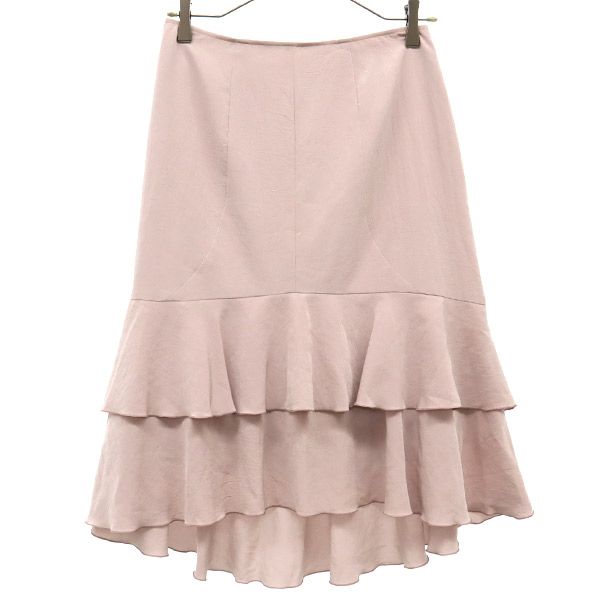 未使用 Sonia Rykiel ソニアリキエル ミディ丈 裾フリル スカート 40 ピンク レディース