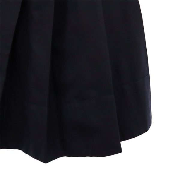 Drawer ドゥロワー ウール ミディ丈 プリーツスカート 38 ネイビー レディース