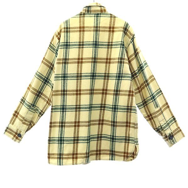 ウールリッチ 60s 70s ウールブレンド チェック 長袖 ボックス シャツ M イエロー系 WOOLRICH ヴィンテージ メンズ