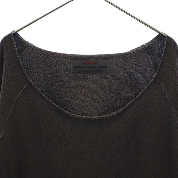 エフェクテン プリント 長袖 スウェット トレーナー グレー EFFECTEN メンズ