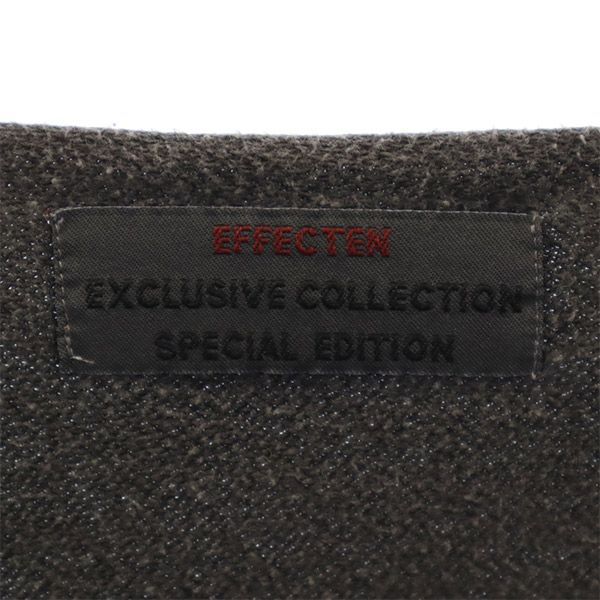 エフェクテン プリント 長袖 スウェット トレーナー グレー EFFECTEN メンズ