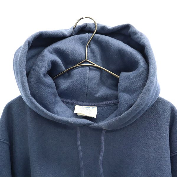 Champion チャンピオン 青単復刻 リバースウィーブ 長袖 スウェットパーカー S ブルー プルパーカー メンズ