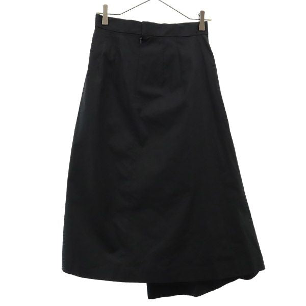 BLACK BY MOUSSY ブラックバイマウジー 未使用 ロング丈 アシンメトリー ラップスカート 2 ブラック 巻きスカート レディース
