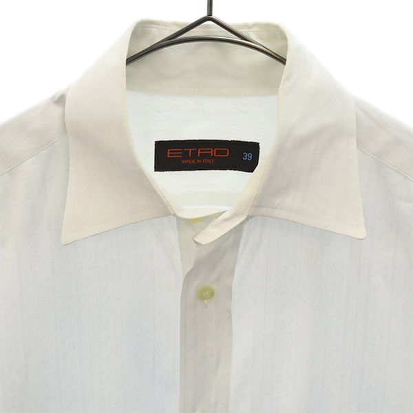 ETRO エトロ イタリア製 総柄 長袖 シャツ 39 ホワイト メンズ