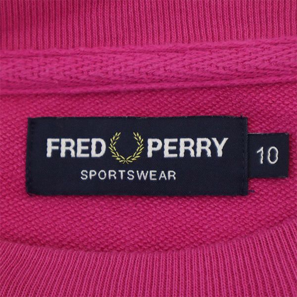 FRED PERRY フレッドペリー 長袖 トレーナー 10 ピンク スウェット レディース