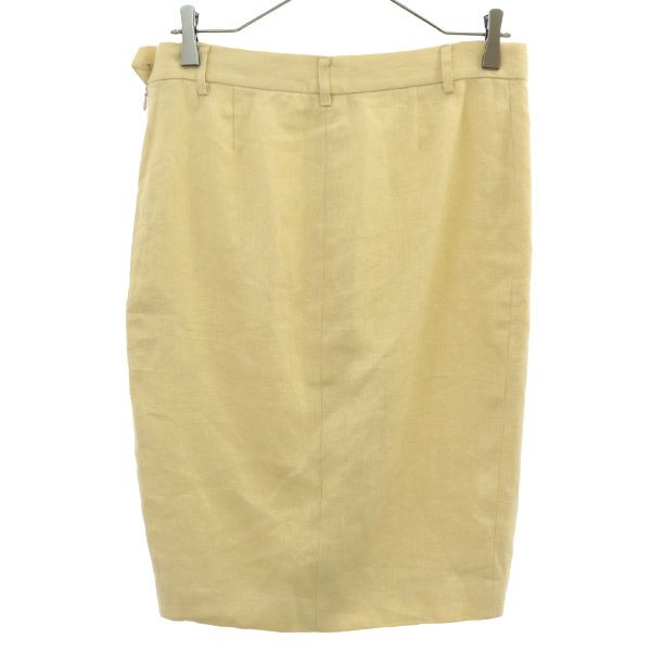 ラルフローレン リネン ミディ丈 タイトスカート 9 ベージュ RALPH LAUREN レディース
