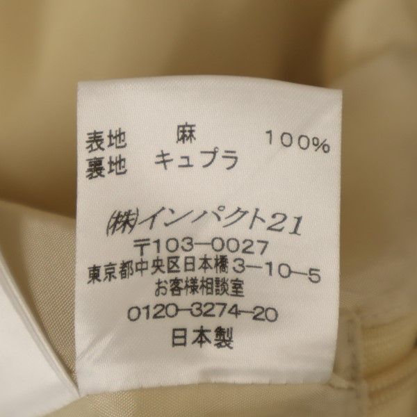 ラルフローレン リネン ミディ丈 タイトスカート 9 ベージュ RALPH LAUREN レディース