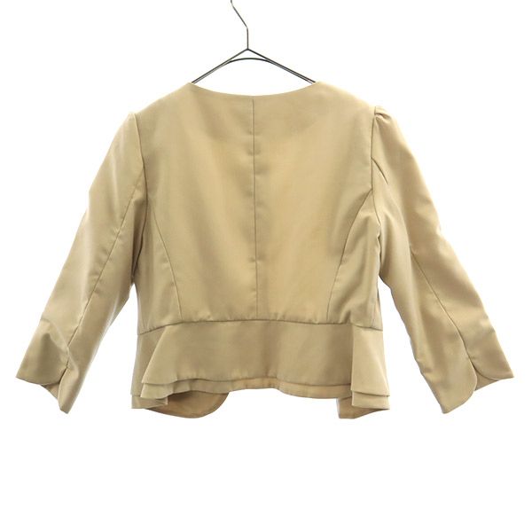 Ray Beams レイビームス ノーカラージャケット 0 べージュ レディース