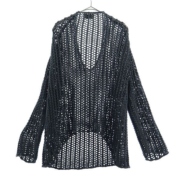 ケイビイエフ 長袖 メッシュ セーター F ネイビー KBF ニット プルオーバー レディース