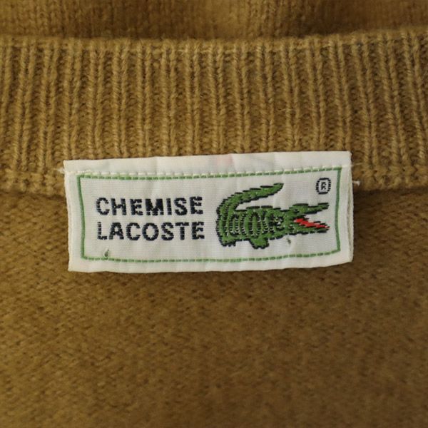 CHEMISE LACOSTE シュミーズラコステ ウール ワッペン 長袖 ニットカーディガン 2 ブラウン メンズ