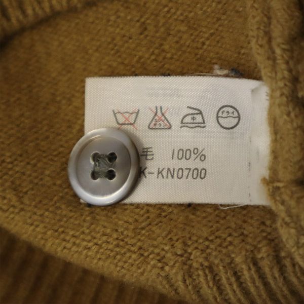 CHEMISE LACOSTE シュミーズラコステ ウール ワッペン 長袖 ニットカーディガン 2 ブラウン メンズ