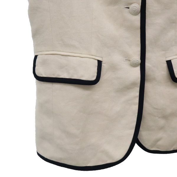 ブルックスブラザーズレッドフリース リネン テーラードジャケット 0 ホワイト レディース