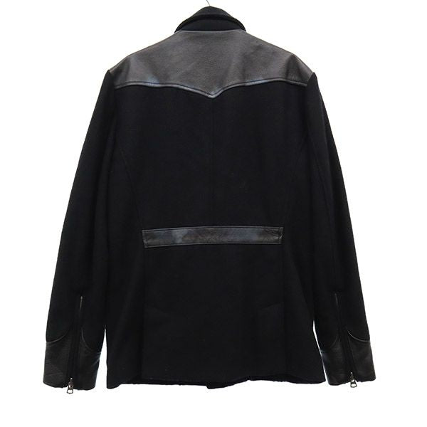 ハーレムラウンジ レザー切替 ジャケット M ブラック Harlem Rounge 牛革 メンズ