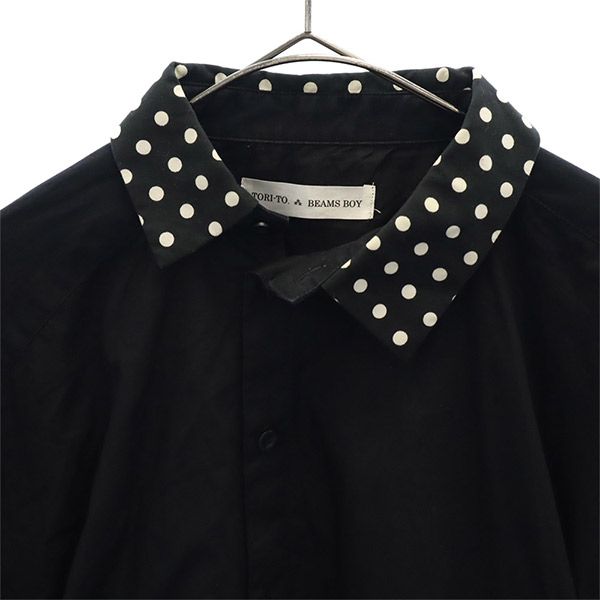 トリト ビームスボーイ ドット 長袖 シャツ 36 ブラック TORI-TO BEAMS BOY レディース