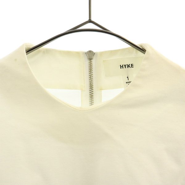 HYKE ハイク 日本製 長袖 ノーカラー シャツ 1 ホワイト レディース