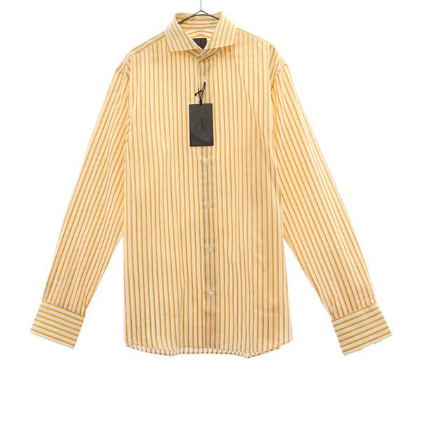 未使用 Calvin klein カルバンクライン ストライプ 長袖 シャツ M メンズ
