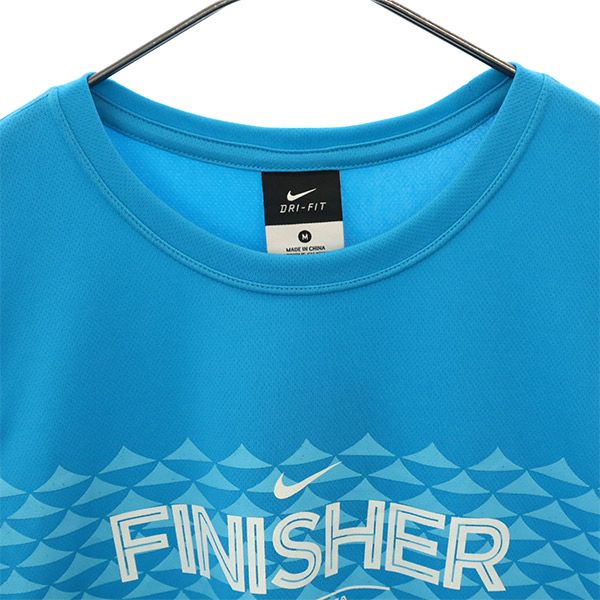 ナイキ NAGOYA WOMEN'S MARATHON 2015 プリント 半袖 Tシャツ M ブルー NIKE レディース