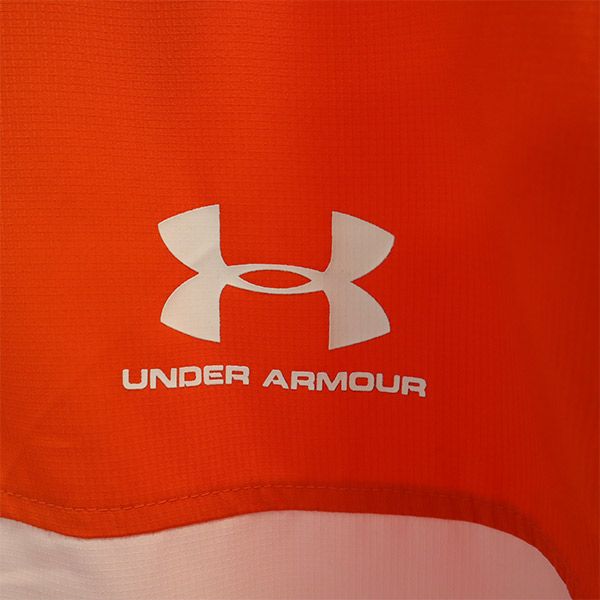 未使用 UNDER ARMOUR アンダーアーマー プリント トレーニング 長袖 ジップパーカー LG オレンジ系 メンズ