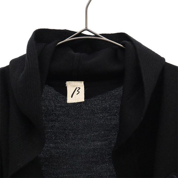 ベータ ウールブレンド ワッペン 長袖 ロング ニットカーディガン 9 ブラック β レディース