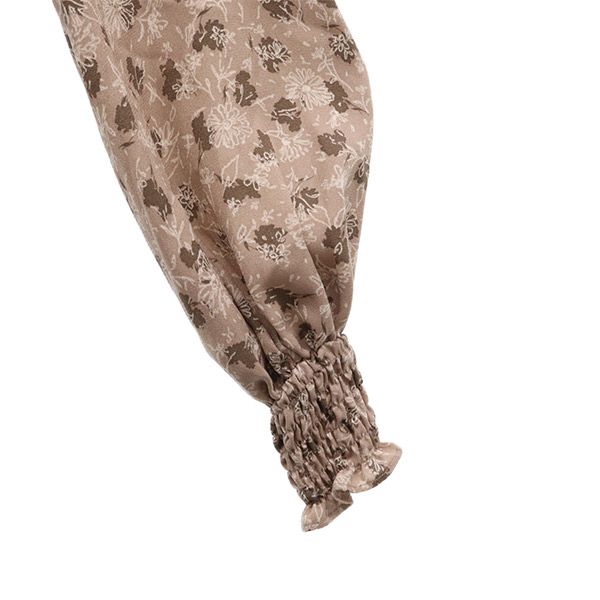 FRAY I.D フレイアイディー 20AW FWFO205233 花柄 長袖 ウエストシャーリングプリント ワンピース 0 ベージュ レディース