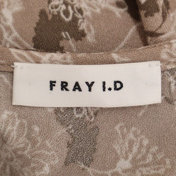 FRAY I.D フレイアイディー 20AW FWFO205233 花柄 長袖 ウエストシャーリングプリント ワンピース 0 ベージュ レディース