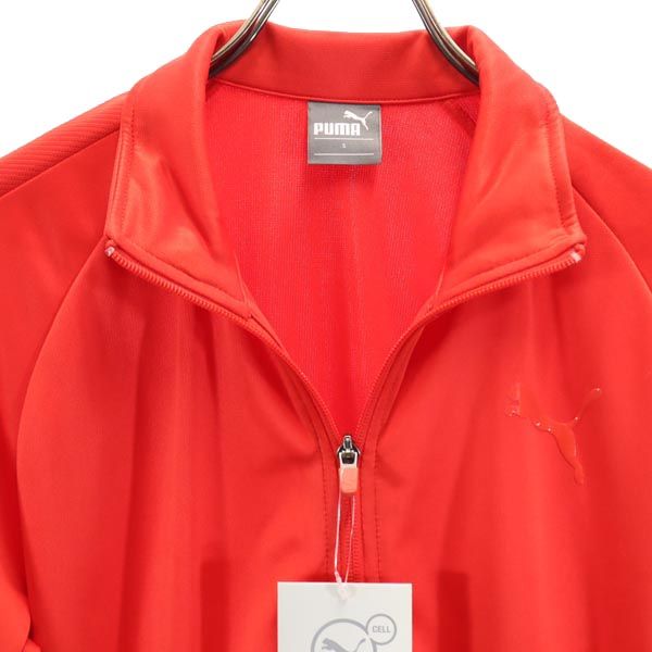 未使用 PUMA プーマ ロゴワッペン 長袖 トレーニングジャージ S レッド トレーニング ワンポイント メンズ