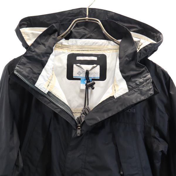 Columbia コロンビア ロゴ刺繍 ナイロンジャケット S ブラック アウトドア マウンテンパーカー ワンポイント メンズ