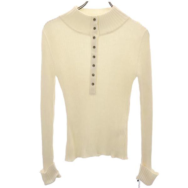 未使用 Anna Nicola アンナニコラ ウールブレンド 長袖 リブニット セーター 40 ホワイト レディース