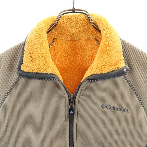 Columbia コロンビア ロゴ刺繍 長袖 カーディナルポインツ ジャケット XS ベージュ リバーシブル アウトドア メンズ