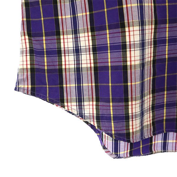 ピーエス ポールスミス 日本製 チェック 長袖 ボタンダウンシャツ M パープル系 PS Paul Smith メンズ