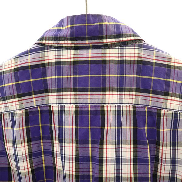ピーエス ポールスミス 日本製 チェック 長袖 ボタンダウンシャツ M パープル系 PS Paul Smith メンズ