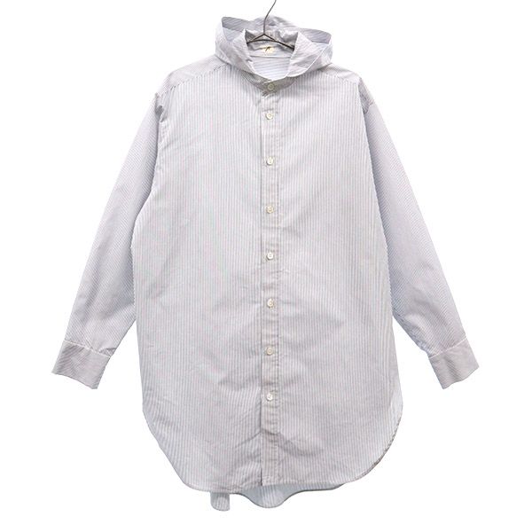 β ベータ ストライプ 長袖 シャツ 9 フード付き メンズ