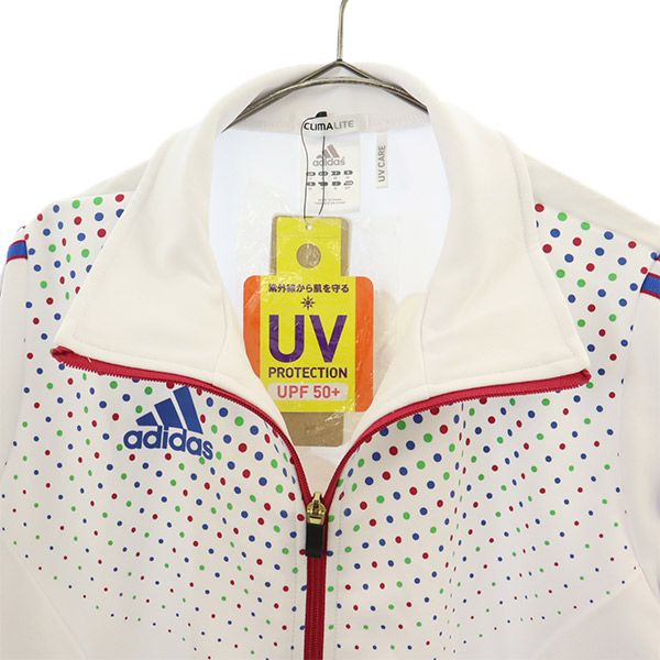 未使用 アディダス プリント UV CARE ジャージジャケット M ホワイト adidas CLIMA LITE レディース