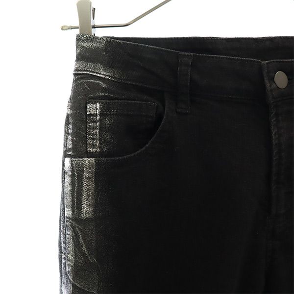 β ベータメン ペイント ペイント スリムデニムパンツ 9 ブラック ストレッチ ジーパン レディース