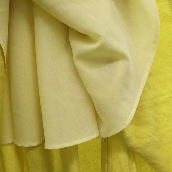 未使用 JOURNAL STANDARD ジャーナルスタンダード 日本製 リネン ロング丈 フレアスカート 36 イエロー レディース